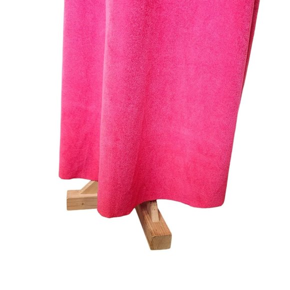 Vintage 60s 70s Barbie Pink Velour Long Dress‎ Floor Length Puff Sleeve 6 8 READ - Picture 4 of 7